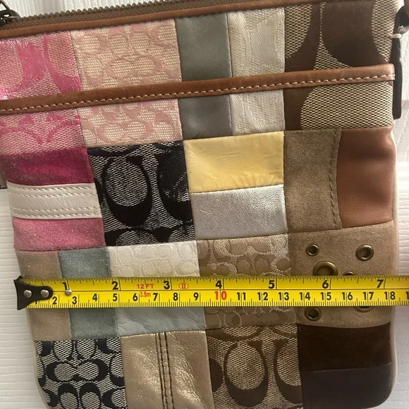 Coach Patchwork Crossbody Bag - Pink, Cream, Brown, Tan - Picture 6 of 11
